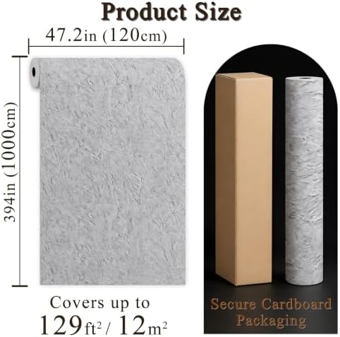 Light Gray Concrete Peel and Stick Wallpaper, 47.2 x 394 in - Image 3