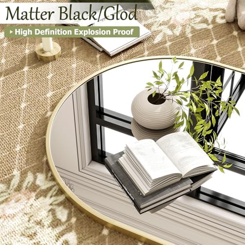 XRAMFY 30x38 Inch Arched Bathroom Mirror - Image 7