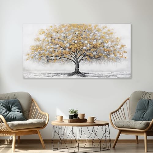 Glvzygy Home Wall Decor Wall Art Abstract Gold Tree of Life Modern Artwork - Image 2