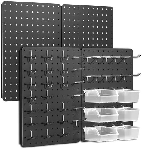 Pegboard Organizer Kit, 4 Pack 14.76x10.82 in Metal Panels by PHXGrove