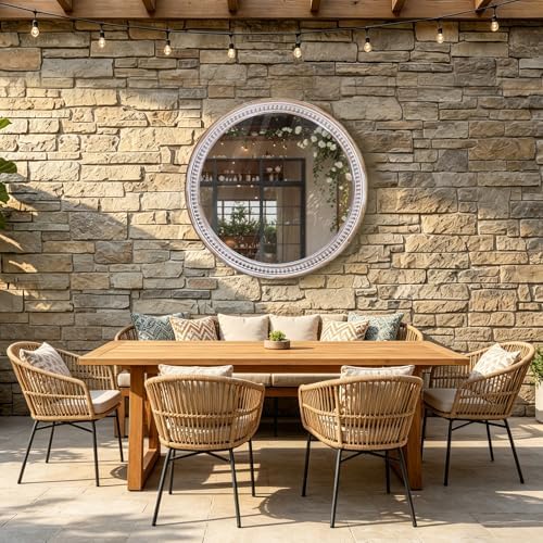 30 Inch Wooden Round Mirror, Farmhouse Mirrors - Image 7