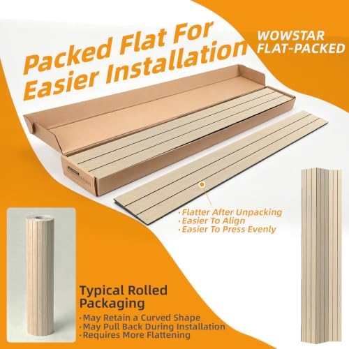 WOWSTAR 6-Pack Peel and Stick PVC Wood Slat Wall Panel，Thickened Wood Grain - Image 2
