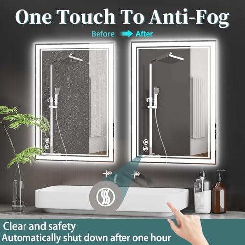 COLMERD 28 x 36'' LED Mirror for Bathroom, 3 Colors Dimmable - Image 4