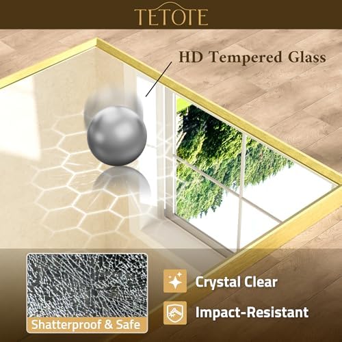 TETOTE Brushed Gold Bathroom Mirror - Image 5