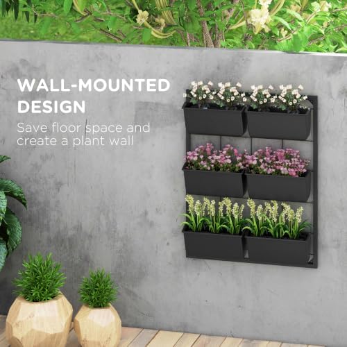 Outsunny 3-Tier Wall Planter w/ 6 Pots, Outdoor Hanging Planter - Image 3