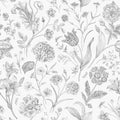 White Grey Vintage Floral Peel and Stick Wallpaper 17in x 118in by lenify