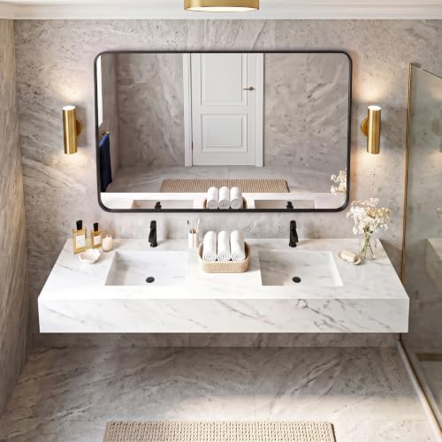 Bathroom Mirror for Wall, 48x30 Inch HD Tempered Glass Vanity Mirror - Image 3