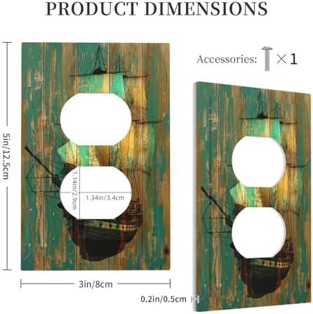 Outlet Covers Rustic Green Wood Grain Sailboat 1 Gang Duplex Light Switch Cover - Image 5