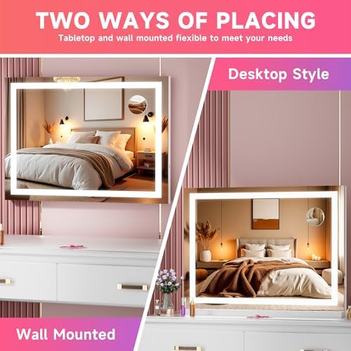 Vanity Mirror with Lights, Dimmable 3 Modes, Memory Function, Smart Touch - Image 5