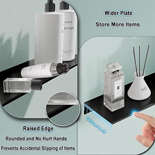 HNVNER Adhesive Shelves for Wall, Metal Floating Shelf 2 Pack, 15.7x4.9IN - Image 4