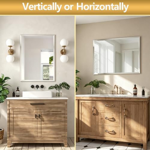 22" x 30" Beveled Edge Frameless Rectangle Mirror - Image 5