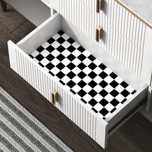 OSECAGE Modern Peel and Stick Wallpaper Checkered Contact Paper 17.7"x197" - Image 4
