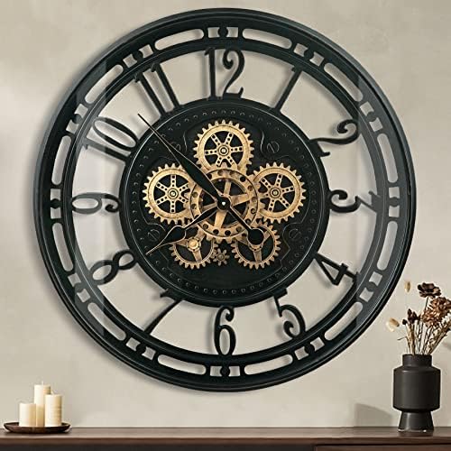 30 Inch Real Moving Gears Wall Clock Large Modern Metal Clocks - Image 2
