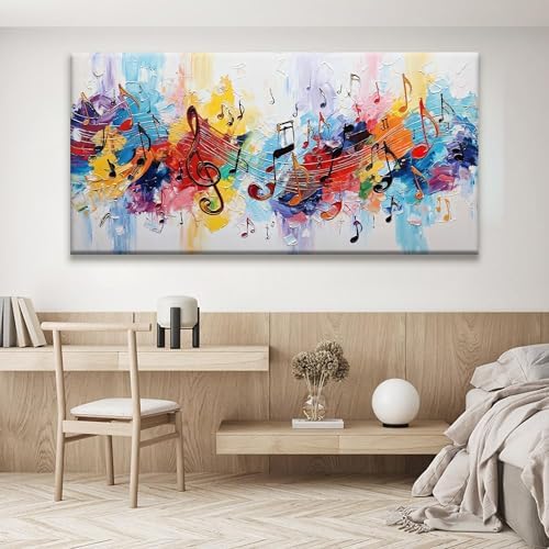 Suconvng Abstract Wall Art For Living Room Colorful Musical Note Canvas Art - Image 5