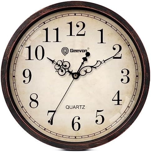 Geevon 14" Retro Battery Operated Wall Clock, Slient Non Ticking by GEEVON