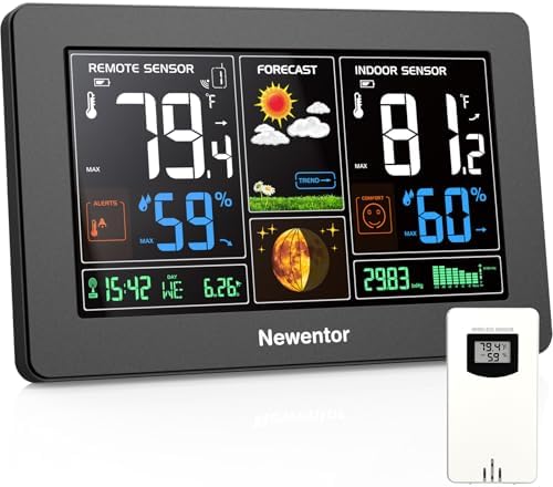 Newentor Weather Station Wireless Indoor Outdoor Thermometer by Newentor