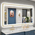 68x36 Gold LED Bathroom Mirror by Awandee