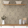 Toduso Vintage Peel and Stick Wallpaper Brown Floral Wallpaper by Toduso