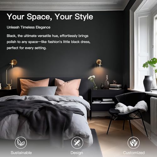 Ismoon Peel and Stick Wallpaper Solid Contact Paper Black Wallpaper - Image 6