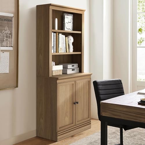 JAHRSTIM Halston Multi-Depth 5-Tier Cabinet Bookcase w/Doors - Image 2
