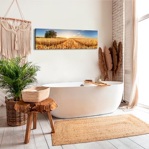 Sunset Nature Forest Wall Art Wheat Field Landscape Pictures Wall Decor - Image 2