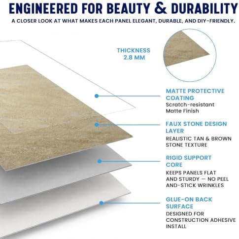 Dundee Deco Faux Stone Wall Panels, Tan & Brown, 2x4 ft, 4 Pack - Image 5
