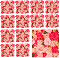 Flower Wall Backdrop 12 Panels 16.5x16.5 Inch Dark & Light Pink by BloomTrend