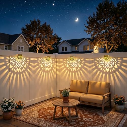 Solar Fence Lights 6 Pack Solar Deck Step Wall Lights Outdoor Waterproof LED - Image 6