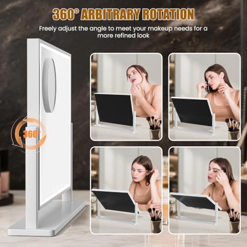Vanity Mirror with Lights, Rounded Frame, 10X Magnification, Smart Touch with - Image 5