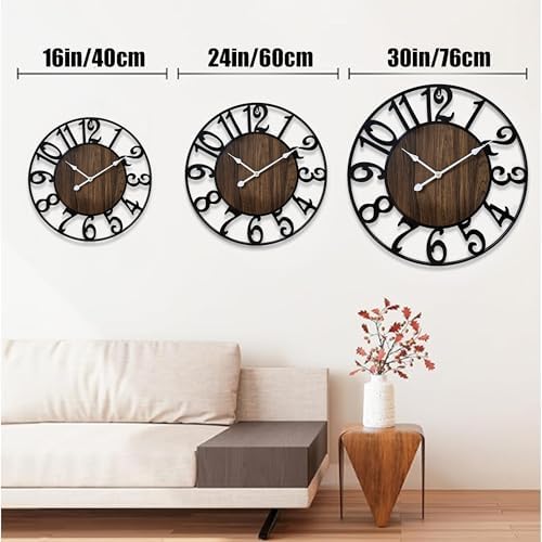 16 Inch Large Wall Clock for Living Room Bedroom Kitchen Mantel Decor, Silent - Image 5