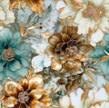 REDAMANCY Vintage Marble Floral Gold/Green/White Metal Flowers Peel and Stick by Unknown