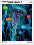 rumlud Colorful Ocean Jellyfish Wall Art Unique Japanese Animal Posters Yayoi by rumlud