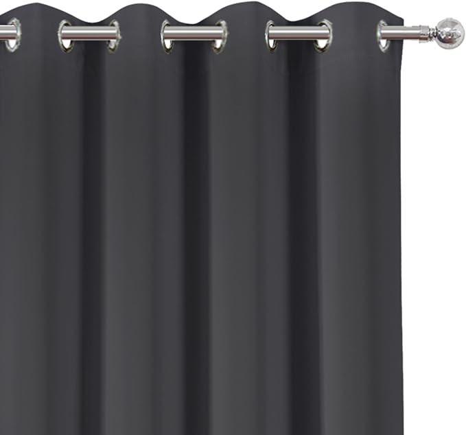 LEMOMO Dark Grey Thermal Blackout Curtains/52 x 72 Inch/Set of 2 Panels Room - Image 6
