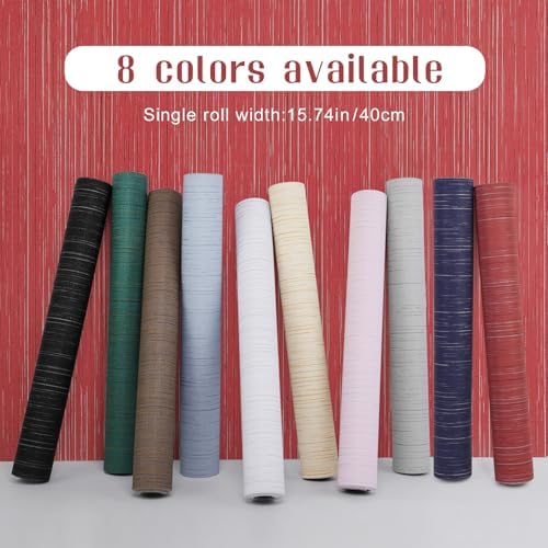 Burgundy Red Grasscloth Peel and Stick Wallpaper Texture Contact Paper - Image 2