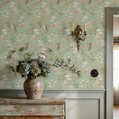 Simon&Siff Vintage Floral Peel and Stick Wallpaper 800" x 17.3" by SimonSiff