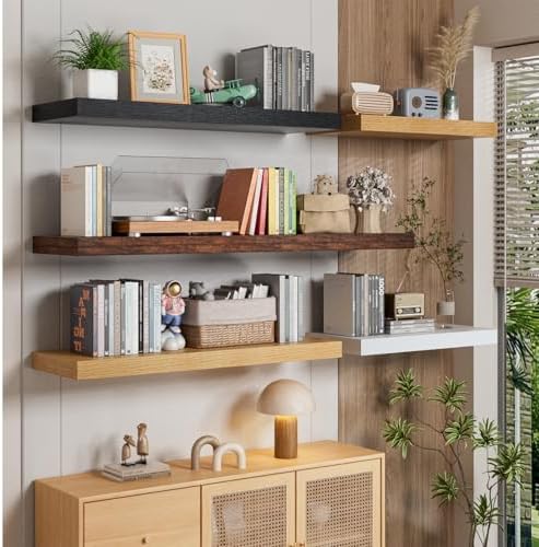Heimlove 12" Deep Black Floating Shelves - Image 6