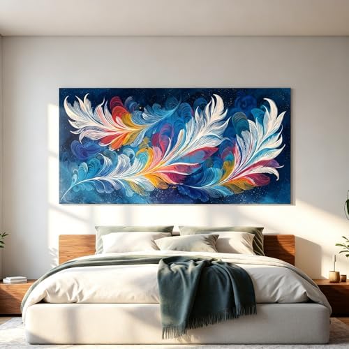 I@U Abstract Wall Art Decor Minimalist Feather Wall Art Prints Modern Colorful - Image 2
