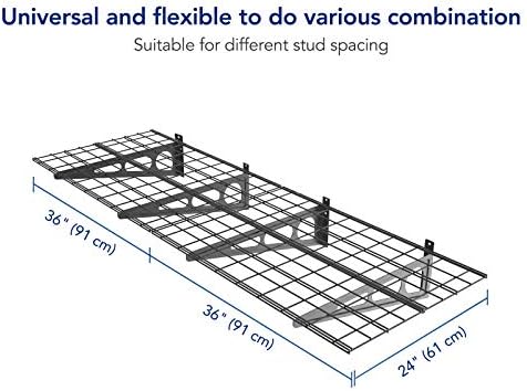 FLEXIMOUNTS 4-Pack 2x6ft 24-inch-by-72-inch Wall Shelf Garage Storage Rack - Image 3