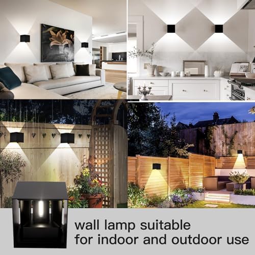 Mille Lucciole 12W 4Pack Outdoor Wall Lights Exterior/Interior, LED Black - Image 2