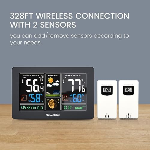Newentor Weather Station Wireless Indoor Outdoor Thermometer - Image 2