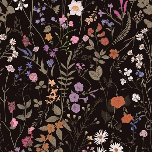 JiffDiff Floral Wallpaper Peel and Stick- 1181" x 17.3" Farm Wildwood Self by wallpaper
