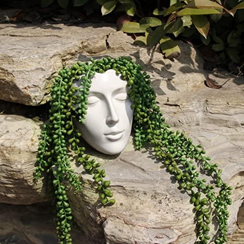 Face Vase, Ceramic Female Form Vase, Modern Sculpture White Planter Pot - Image 6
