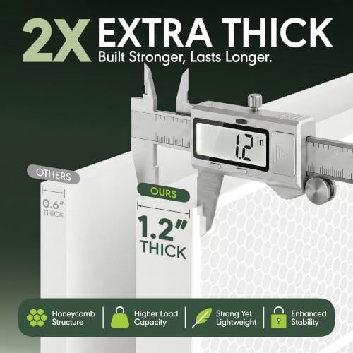 Furinno Cubicle 16-Cube Thick Frame Book Shelf, Open Back, Plain White - Image 4