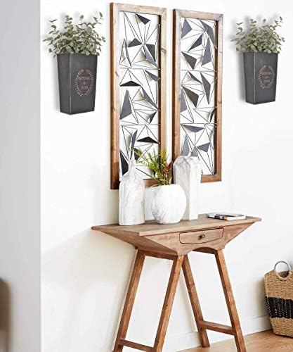 LESEN Rustic Metal Wall Planter Country Home Hanging Wall Vase Pocket - Image 4