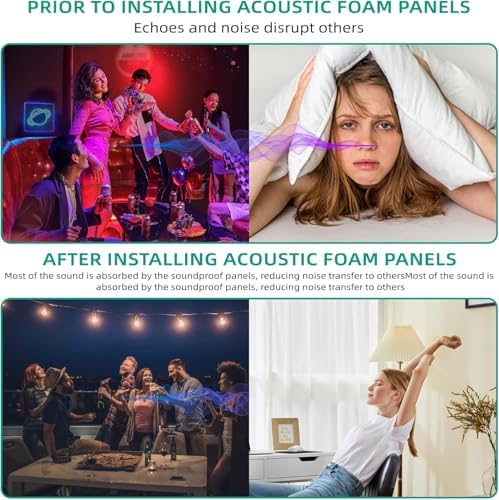 Sound Proof Foam Panels for Walls, High-Density Egg Crate Acoustic Foam for - Image 6