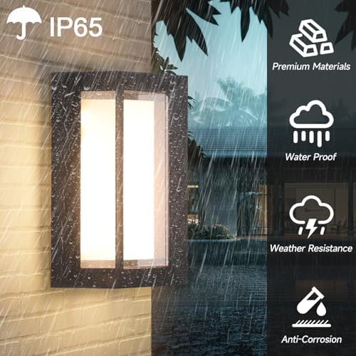 2 Pack Outdoor Wall Lights Exterior/Interior LED 24W Adjustable 3-Color 2100LM - Image 2