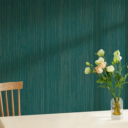 Teal Grasscloth Peel and Stick Wallpaper A Set of 23.6" X 480" Self-Adhesive - Image 5