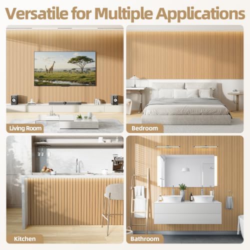 Peel and Stick Wood Slat Wall Panels, 3D PVC Faux Teak Wood Grain Wallpaper - Image 6