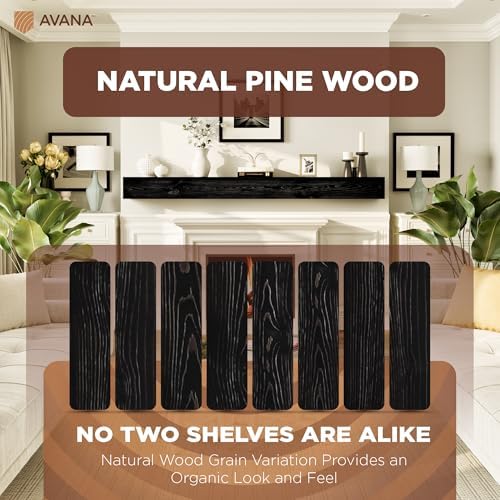 Avana Rustic Fireplace Mantle Shelf 84 Inches - Image 3