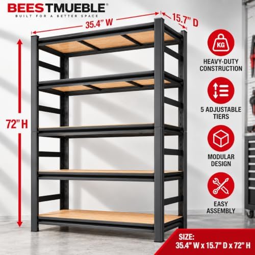 Garage Shelving, 3000 LBS Heavy Duty Metal Storage Shelves - Image 3